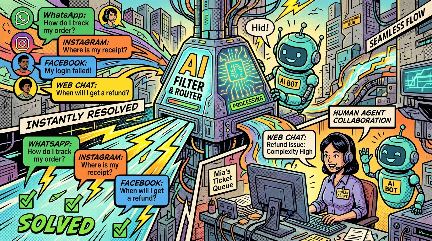 Omnichannel AI support workflow
